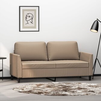 Tweezitsbank 140 cm kunstleer cappuccinokleurig 1