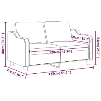 Tweezitsbank 120 cm stof lichtgrijs 8