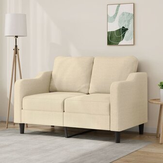 Tweezitsbank 120 cm stof cr&egrave;mekleurig 1