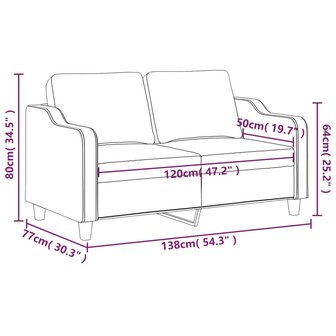 Tweezitsbank 120 cm stof zwart 8