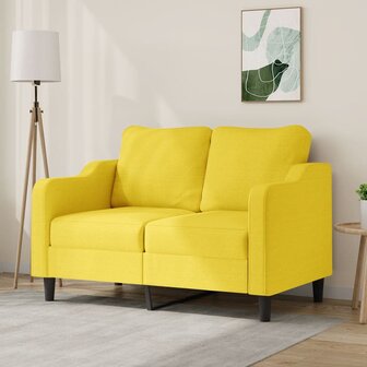 Tweezitsbank 120 cm stof lichtgeel 1