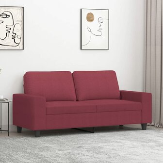 Tweezitsbank 140 cm stof wijnrood 1