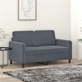 Tweezitsbank 120 cm fluweel donkergrijs 1