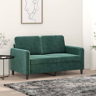 Tweezitsbank 120 cm fluweel donkergroen 1