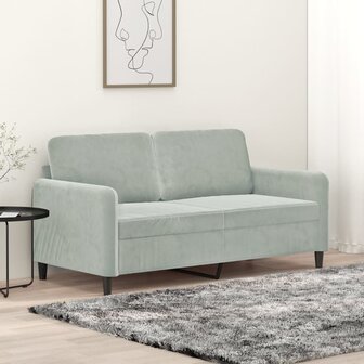 Tweezitsbank 140 cm fluweel lichtgrijs 1