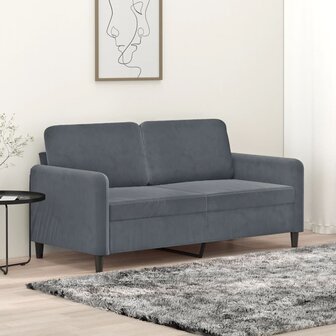 Tweezitsbank 140 cm fluweel donkergrijs 1