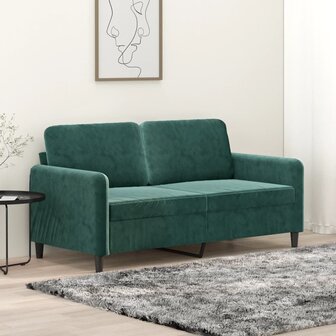 Tweezitsbank 140 cm fluweel donkergroen 1