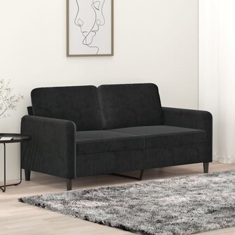 Tweezitsbank 140 cm fluweel zwart 1