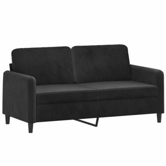 Tweezitsbank 140 cm fluweel zwart 2