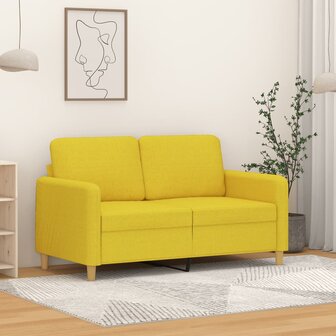Tweezitsbank 120 cm stof lichtgeel 1