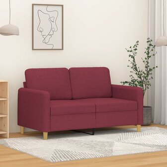 Tweezitsbank 120 cm stof wijnrood 1