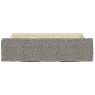 Bedlades 2 st bewerkt hout en stof taupe 4