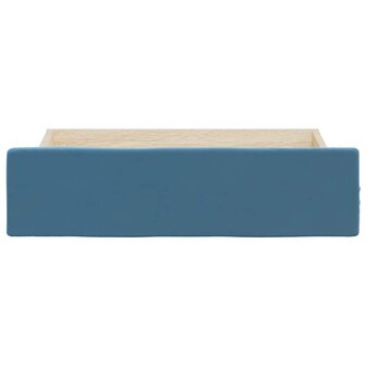 Bedlades 2 st bewerkt hout en fluweel blauw 4