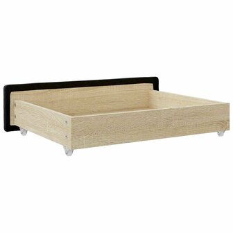 Bedlades 2 st bewerkt hout en kunstleer zwart 6