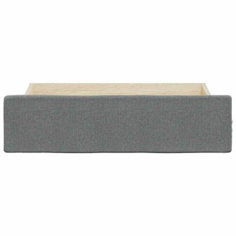 Opberglades bed 2 st bewerkt hout en stof donkergrijs 4