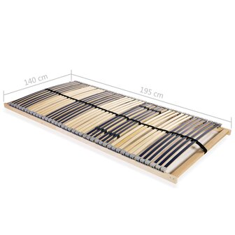 Lattenbodem met 42 latten 7 zones 140x200 cm 8