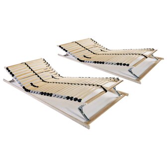 Lattenbodems 2 st met 28 latten 7 zones 80x200 cm 1