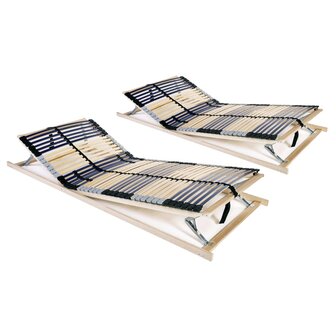 Lattenbodems 2 st met 42 latten 7 zones 80x200 cm 1