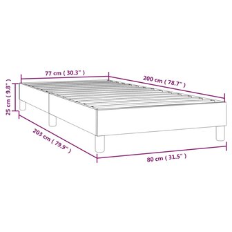 Bedframe zonder matras 80x200 cm stof donkergrijs 9