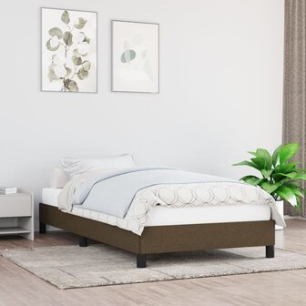 Bedframe zonder matras 80x200 cm stof donkerbruin 1