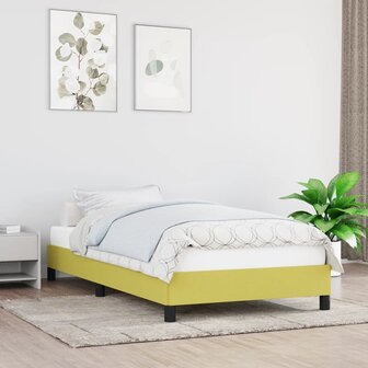 Bedframe zonder matras 100x200 cm stof groen 1