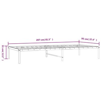Bedframe metaal wit 90x200 cm 7