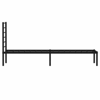 Bedframe met hoofdbord metaal zwart 75x190 cm 7