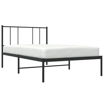 Bedframe met hoofdbord metaal zwart 80x200 cm 5