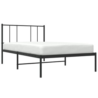 Bedframe met hoofdbord metaal zwart 90x190 cm 5