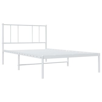 Bedframe met hoofdbord zonder matras metaal wit 75x190 cm 3