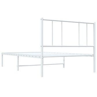 Bedframe met hoofdbord zonder matras metaal wit 75x190 cm 8