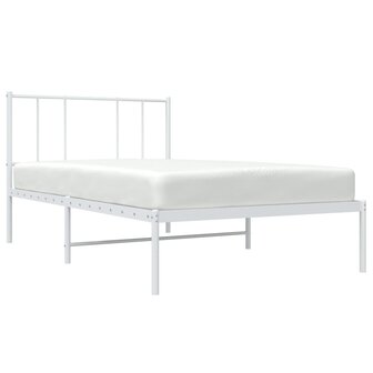Bedframe met hoofdbord metaal wit 90x190 cm 5