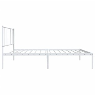 Bedframe met hoofdbord metaal wit 90x190 cm 7