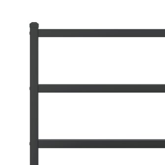 Bedframe met hoofdbord metaal zwart 75x190 cm 8