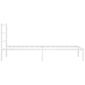 Bedframe met hoofdbord metaal wit 100x190 cm 6