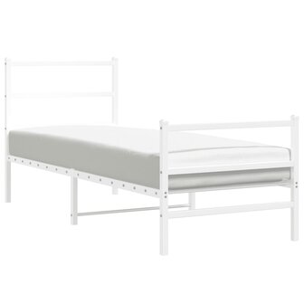 Bedframe met hoofd- en voeteneinde&nbsp;metaal wit 75x190 cm 2
