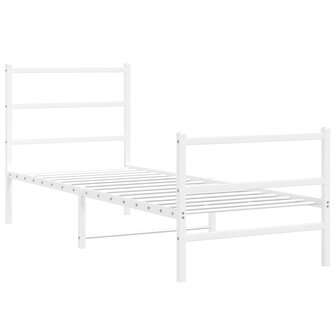 Bedframe met hoofd- en voeteneinde&nbsp;metaal wit 75x190 cm 3