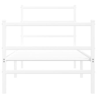 Bedframe met hoofd- en voeteneinde&nbsp;metaal wit 75x190 cm 5