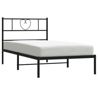 Bedframe met hoofdbord metaal zwart 80x200 cm 3