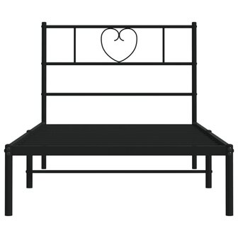 Bedframe met hoofdbord metaal zwart 80x200 cm 5