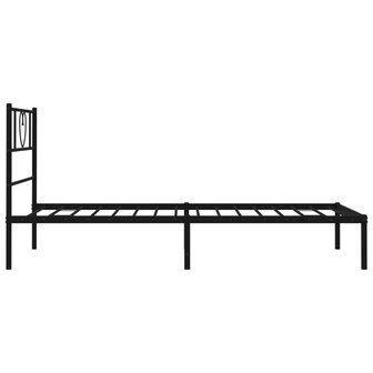 Bedframe met hoofdbord metaal zwart 80x200 cm 6