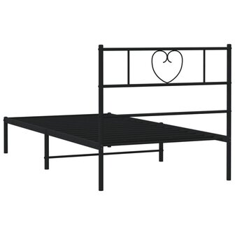 Bedframe met hoofdbord metaal zwart 80x200 cm 7