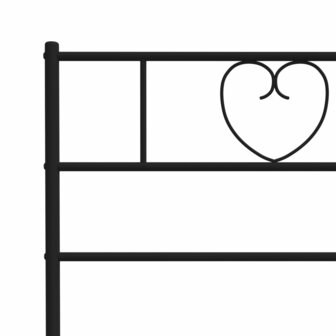 Bedframe met hoofdbord metaal zwart 80x200 cm 8