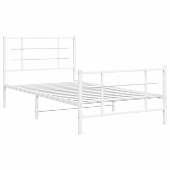 Bedframe met hoofd- en voeteneinde metaal wit 100x190 cm 3