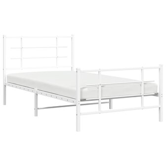 Bedframe met hoofd- en voeteneinde metaal wit 100x190 cm 4