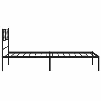 Bedframe met hoofdbord metaal zwart 80x200 cm 6