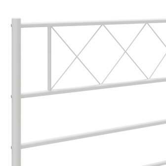 Bedframe met hoofdbord metaal wit 90x200 cm 8