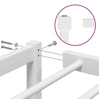 Bedframe metaal wit 90x190 cm 8