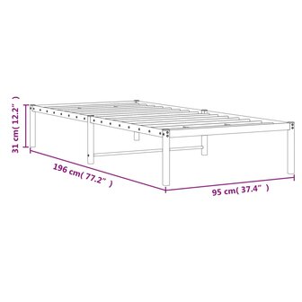 Bedframe metaal wit 90x190 cm 9