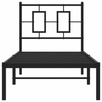 Bedframe met hoofdbord metaal zwart 80x200 cm 5